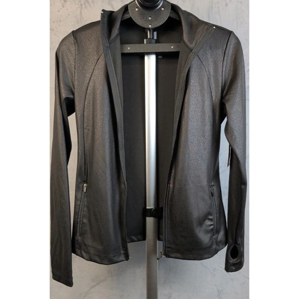 Ebb and flow black full zip jacket. Medium, new with tags, thumb holes.